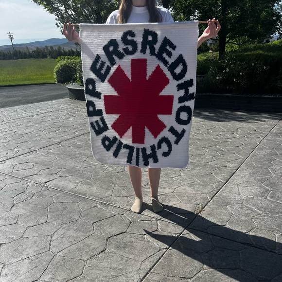 Hand Crocheted Red Hot Chili Peppers Wall Tapestry! - Picture 8 of 9